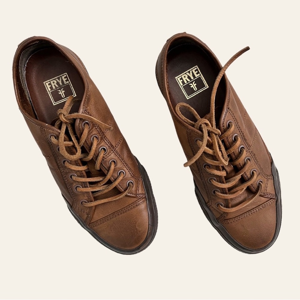 Frye Men's Brown Leather Lace-Up Sneakers